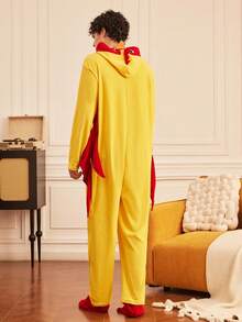 Provexi Provexi Men's Fleece One-Piece Pajamas, Halloween Party Costume, Home Wear, Autumn/Winter - Multicolor - View 3