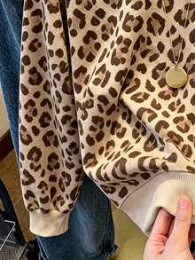 Resyla Women's Autumn Casual Leopard Print Sweatshirt - Multicolor - View 4