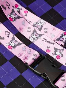 HELLO KITTY AND FRIENDS | SHEIN حامل بطاقة متعدد الوظائف مع سلسلة مفاتيح قابلة للفصل وحبل رقبة، بطانية بطاقة مطبوع باللون الوردي الفاتح مع سلسلة مفاتيح مزينة بقلب، قلادة حقيبة - وردي - مشاهدة 3