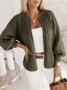 Louniche Women's Fashionable Versatile Commuter Cardigan, Autumn/Winter - Green - View 3