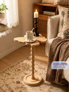 1pc Wooden Butterfly Design Side Table, Luxury Desk, Modern Retro Style Coffee Table, Balcony Small Table, Entryway Table - A High-End Gift Suitable For Housewarming - Multicolor - View 2