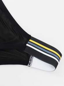 DrisQ DrisQ 1pc Fashion Black Solid Color Fabric Mid-Waist Sexy Men's Underwear - Black - View 4