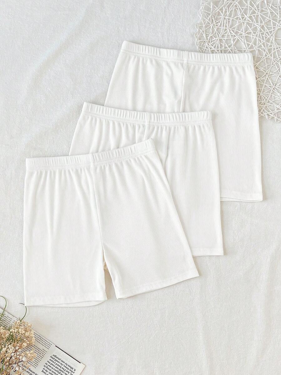 SHEIN 3件組青少年女孩內搭背心 - 白色 - 查看 1