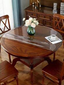 1PC High Quality Luxury Round Clear Tablecloth 100 Percent PVC Scratch Heat Resistant For Home Hotel Restaurant Coffee Table Round Clear Table Mat For Adults - White - View 10