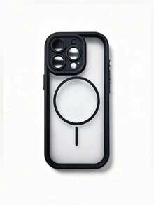 Translucent Matte Camera Protection Magnetic Wireless Charge Phone Case Compatible With IPhone 17 ProMax 17Pro 17Air 17 16 15 14 13 12 11 Pro Max Armor Plus Back Cover - Black - View 22