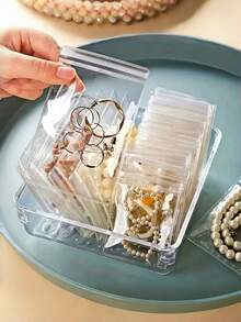 60/100Pcs 3 Sizes Thickened Transparent PVC Jewelry Bags, Plastic Transparent Jewelry Bags, Ring Earring Packaging Storage Bags, Anti-Oxidation Zipper Bags, Gift For Women Wives, Jewelry Storage Bags - White - View 2