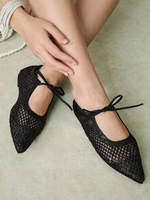 Styleloop Ladies, Willow Nails, Buckles, Flat Shoes. - Black - View 4