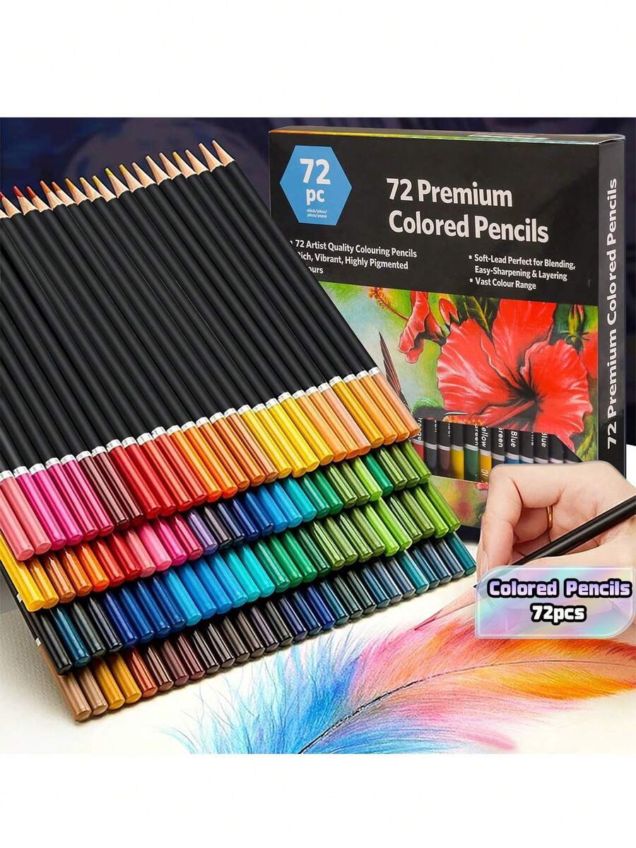 72 Colors Oil Based Colored Pencils, Professional Drawing Pencils For Artist Art Creation - 72 Colors Oil Colored Pencils - View 1