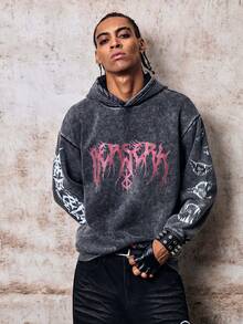 Skyrend Men Graphic Pullover Sweatshirt, Distressed Wash Slim Fit Pullover Sweatshirt For Autumn Winter Fall/Autumn/Winter Grunge - Black - View 5