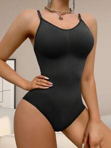 1pc Seamless Women's One-Piece Shapewear - Black - View 4