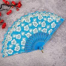 White Cherry Blossom Hand Fan With Gold Foil Print, Suitable For Home Use - multicolor - View 13