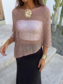 Firerie Women's Solid Color Casual Versatile Daily Wear Sweater - Dusty Pink - View 7