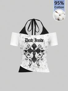 Attitoon 95% Cotton Full Print Pattern Women's 2 In 1 T-Shirt - Multicolor - View 5