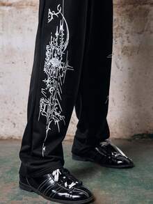 Skyrend Men Fashion Street Zip-Up Hoodie With Dual Hoods And Mask, Sweatpants Set, Fall Clothes Grunge - Black - View 10