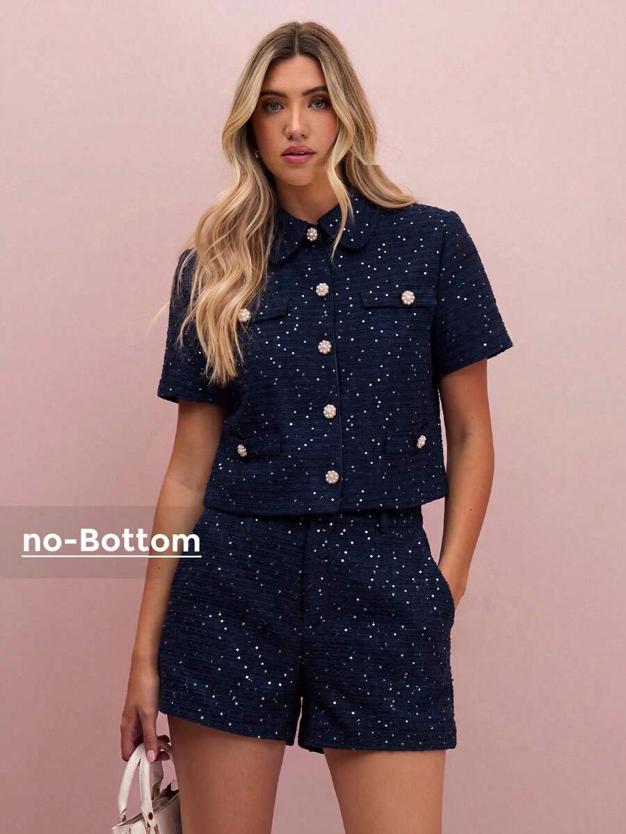 Enchnt Women's Elegant Commute Short Sleeve Jacket