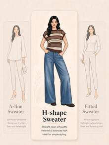 Poéselle Women Striped Sweater Vest, Round Neck Sleeveless Knit Top For Daily Wear, Vintage-Style Striped Vest,Women Fall Winter Sweater - Coffee Brown - View 4