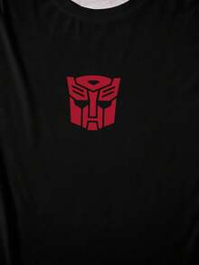 Transformers X SHEIN 男士全印花休閒百搭日常穿著T恤 - 白色 - 查看 3