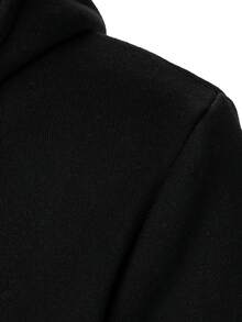 Manfinity Homme Men's Solid Color Zip-Up Casual Daily Hoodie - Black - View 3