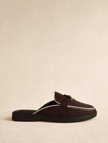 Rosivie Women's Daily Travel Versatile Fashion Casual Mules Flats - Chocolate brown. - View 7