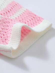 Manfinity LEGND Men's Plus Size Colorblock Striped Knit Top - Baby Pink - View 3