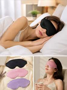 1个3D真丝眼罩，适合睡眠、夜间旅行、小憩，具有遮光功能，柔软舒适，适用于卧室、旅行、办公室、学校、返校用品。 - 彩色 - 查看 6