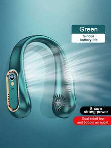 Teckwe Portable And Wearable Bladeless Neck Hanging Fan With LED Digital Display Screen,5-Speed Speed Regulation, Low Noise, Air Circulation, Essential For Students, Office Workers, Outdoor Sports Travel, Summer, Portable Fan, TPC Charging, Built-In 1200mAh - multicolor - View 12