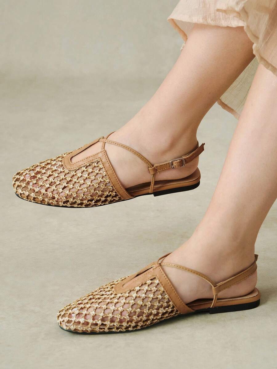 Styleloop Señoras, Uñas de Sauce, Hebillas, Zapatos Planos. - Camel - Ver 1