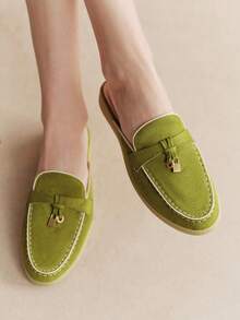 Rosivie Women's Daily Travel Versatile Fashion Casual Mules Flats - Green - View 5