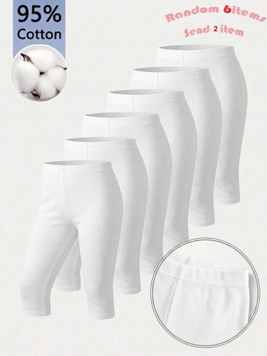 SHEIN 2PCS Tween Girls Leggings - White - View 1