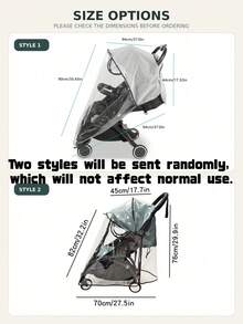 Stroller Weather Cover Universal Rain Shield Waterproof Windproof Snow Dust Protector Thick Durable With Clear Breathable Mesh - Extended Full-coverage Model - View 4