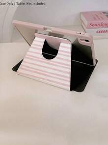 Casing Tablet Motif Garis-Garis Merah Muda Croissant yang Lucu dengan Slot Pena, Penutup Penyangga Magnetik Multi-Sudut dengan Fungsi Tidur/Bangun Otomatis - MultiWarna - View 9