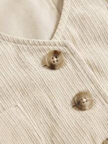 SHEIN MOD Plus Size Casual Commuter Vest Jacket - Beige - View 6