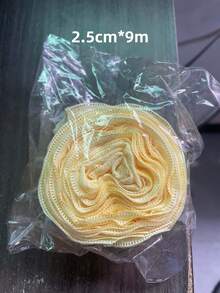 1捲 4cm/2.5cm 壓褶花卉禮物蛋糕包裝裝飾絲綢波浪緞帶 布料裝飾繩 花藝綁帶 禮品包裝裝飾綁繩 - 杏色 - 查看 13