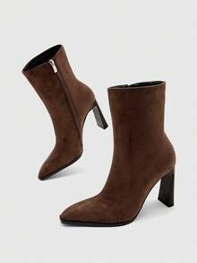 CUCCOO BIZCHIC Classic Western-Style Women's Low-Heeled Platform Boots, Suitable For Daily And Festive Occasions In Autumn And Winter - Coffee Brown - View 7