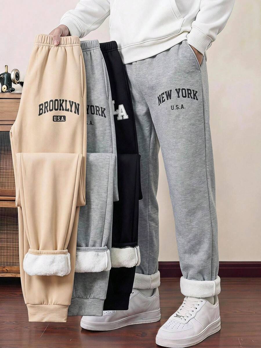 SHEIN Kids 3PCS Tween Boys Sweatpants Winter