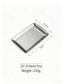 Haus Hana 1pc Rectangular Coffee Tray, 304 Stainless Steel Tray, Dessert & Snack Plate, BBQ Serving Plate, Custom Engraved Logo Available - Multicolor - View 8