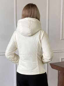 DAZY Women's Casual Versatile Hooded Jacket For Winter - White - View 2