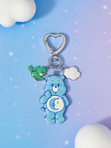 SHEIN X Care Bears 新款創意卡通可愛休閒鑰匙圈，IP聯名設計，可愛個性化，簡約大方，亦可作為飾品使用 - 淺藍色 - 查看 1