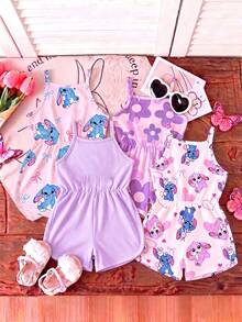 SHEIN 1 Random Piece, Girls' Summer Jumpsuit Mystery Box, Comfortable Fabric - Multicolor - View 2