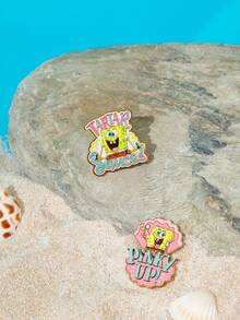 SpongeBob SquarePants | SHEIN New Creative Cartoon Animal Pattern Printing Brooch, IP Joint Design, Cute Personalized, Simple And Generous, Can Also Be Used As Accessories - Multicolor - View 1