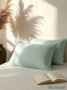 Cirelle 1pc Light Dusty Green Pillowcase, Soft Polyester Pillow Sham, Smooth Breathable Polyester Bedding Pillow Protector Case With Envelope Closure (No Insert) - gray-green - View 1