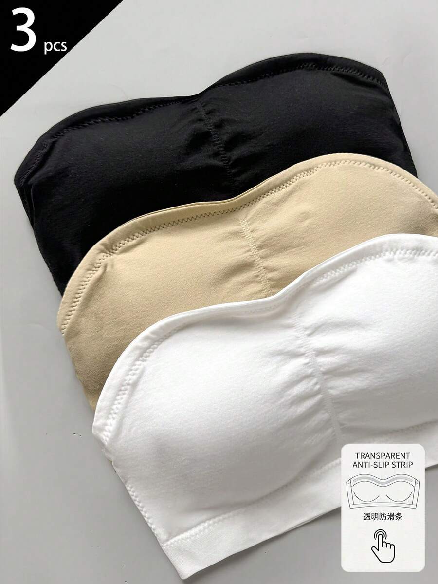 SHEIN 3件組青少年女孩內衣與抹胸背心 - 彩色 - 查看 1