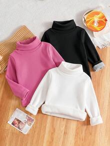 SHEIN 3件組女嬰高領上衣 - 彩色 - 查看 9