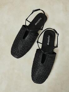 Styleloop Ladies, Willow Nails, Buckles, Flat Shoes. Fall Shoes - Graphite Black - View 2