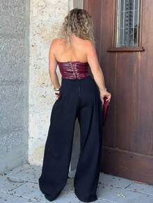 Jeta Ari Casual Washed High Waist Wide Leg Jeans Black Fall - Black - View 2