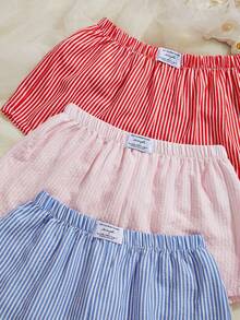 Napfluff Bas de combinaison à imprimé rayé plissé tissé pour femmes - Multicolore - Voir 5
