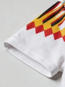 Gritte Field 男士字母印花休閒日常足球短袖上衣 - 彩色 - 查看 4