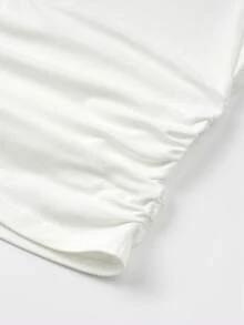 Olithes Women's Solid Color Casual Versatile Daily Wear 2 In 1 T-Shirt - White - View 3