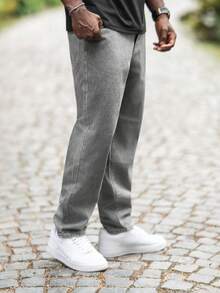 thenoahjr thenoahjr Men's Casual Distressed Tapered Denim Jeans - Grey - View 4