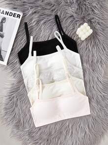 Girls' Camisole Bras, Undershirt Bralette For Teens, Adolescent Crop Top Bras For Developing Breasts Bralettes For Girls Fall Winter - Multicolor - View 4